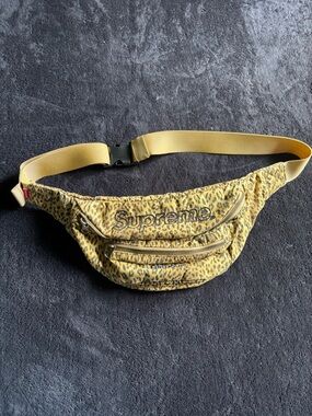 Supreme Yellow Leopard Print Fanny Pack